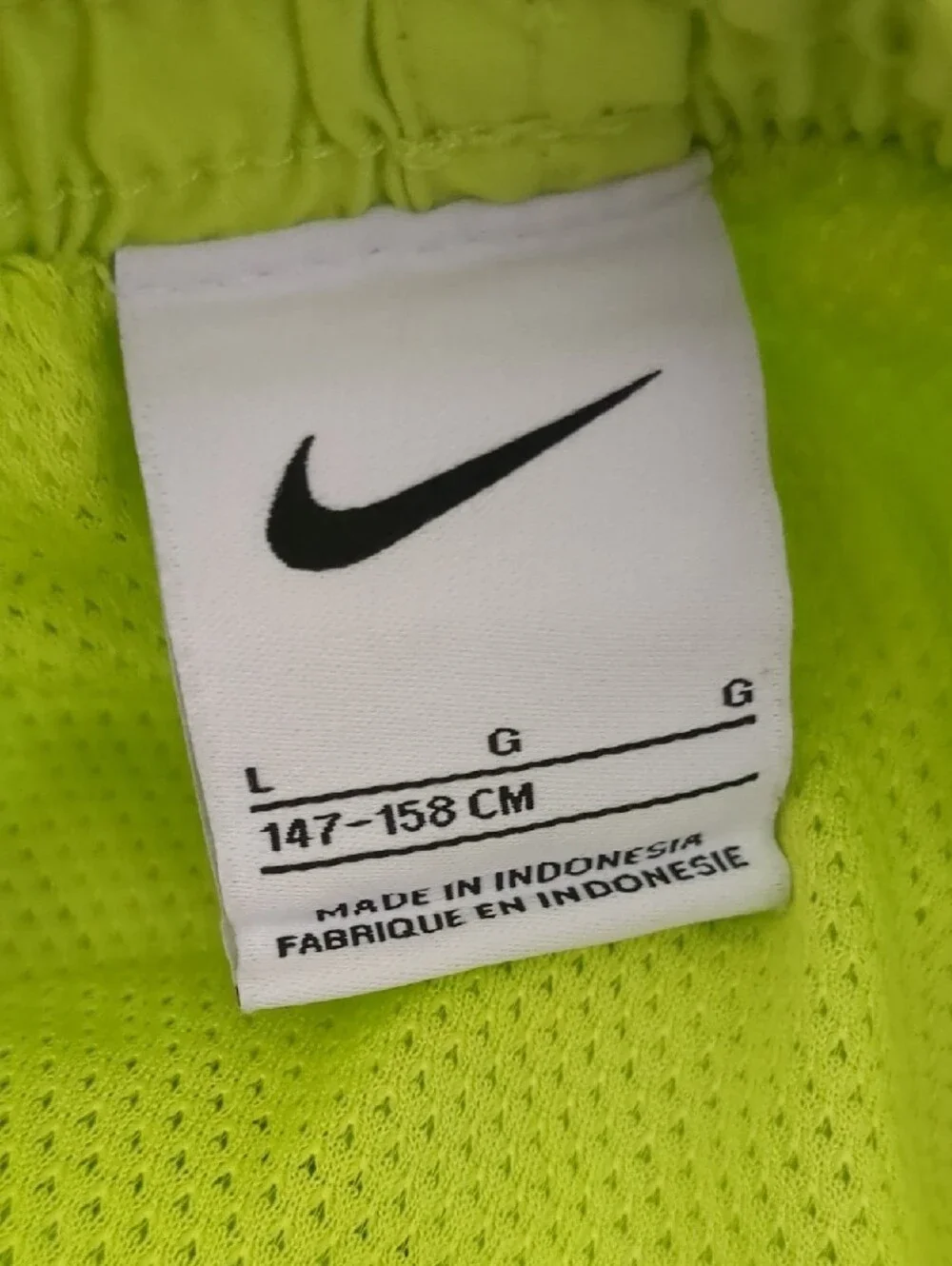 Nike Boys Neon Lime Green Swim Shorts with Side Logo (Size L)